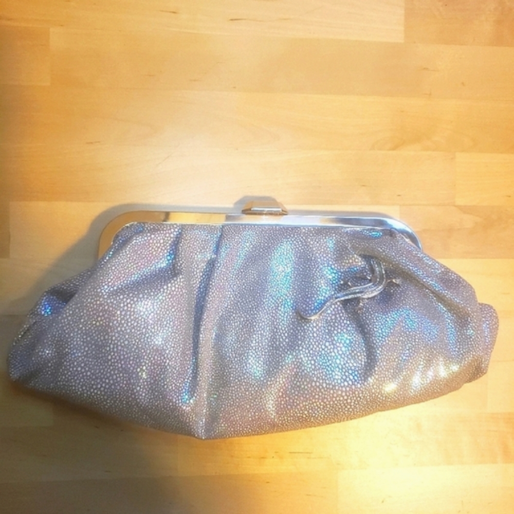 Kardashian Kollection Clutch with Lizard Brooch